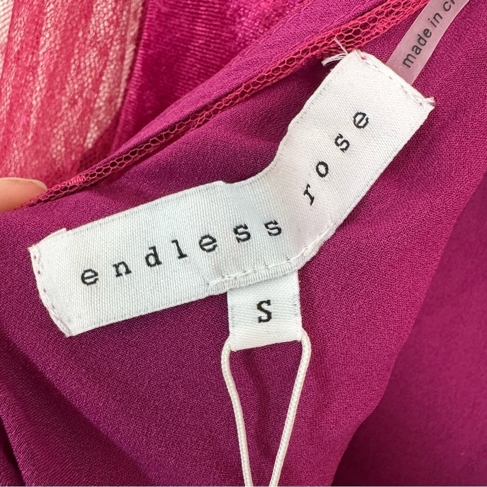NWT Anthropologie Endless Rose Velvet and Lace Romper Wine Size S - Picture 6 of 12